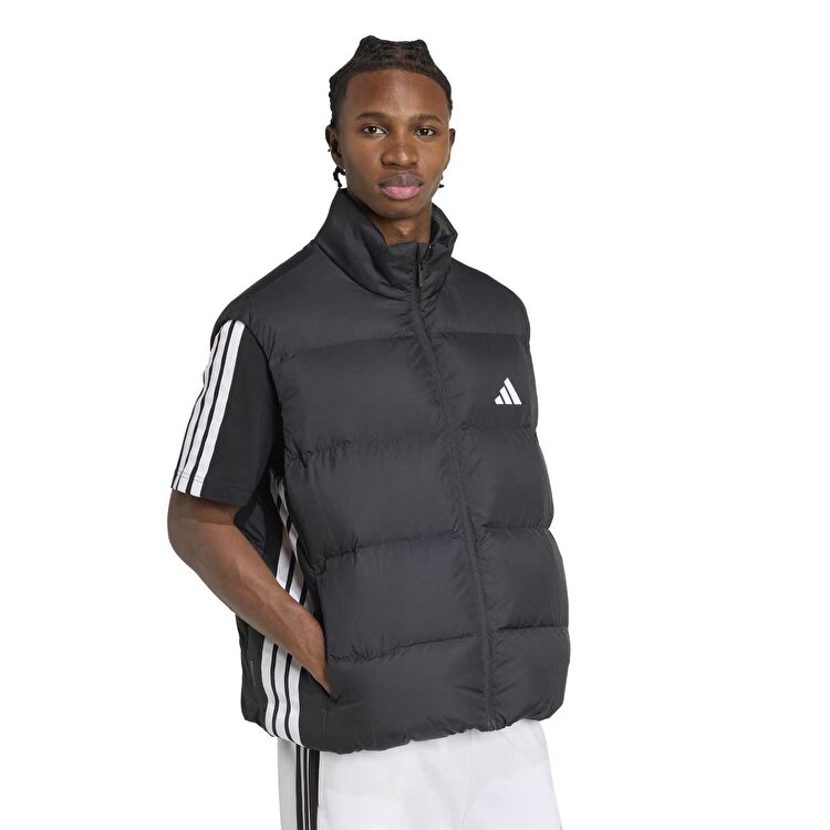 adidas Essentials 3 Stripes Puffer D Erkek Siyah Dik Yaka Yelek