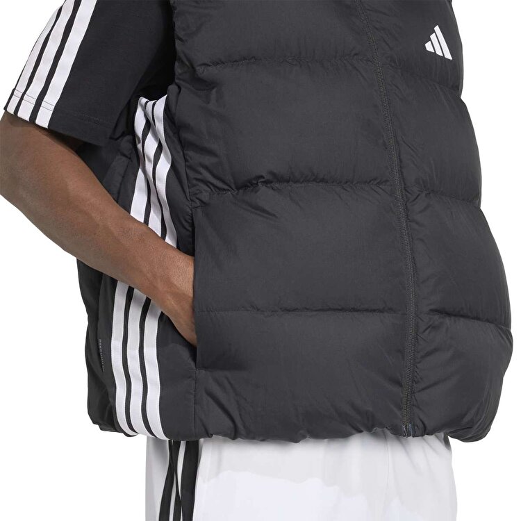 adidas Essentials 3 Stripes Puffer D Erkek Siyah Dik Yaka Yelek