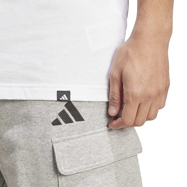 adidas Camo Logo Erkek Beyaz Bisiklet Yaka Tişört
