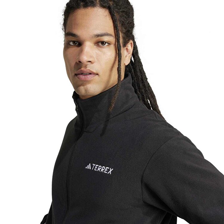 adidas Multi Essentials Full-Zip Fleece Erkek Siyah Dik Yaka Ceket