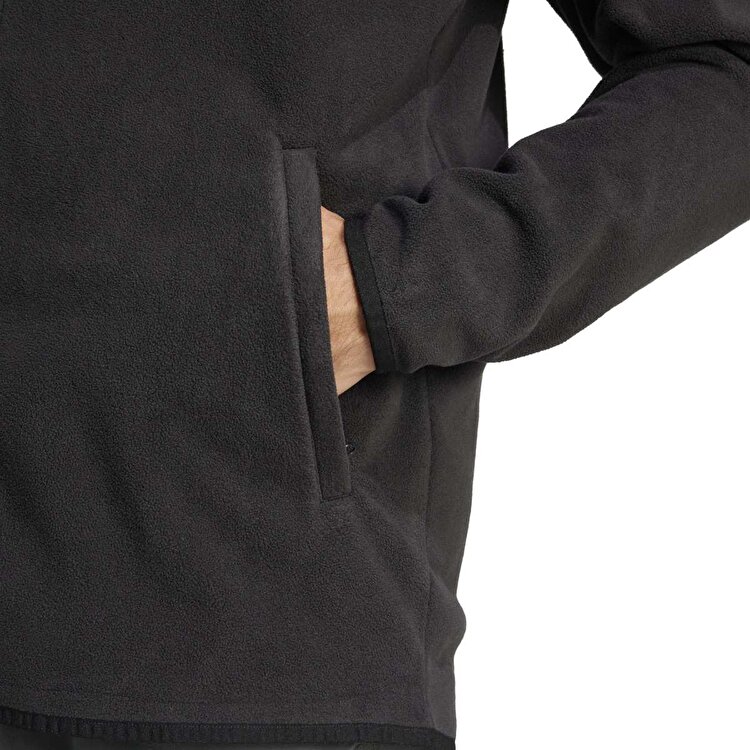 adidas Multi Essentials Full-Zip Fleece Erkek Siyah Dik Yaka Ceket