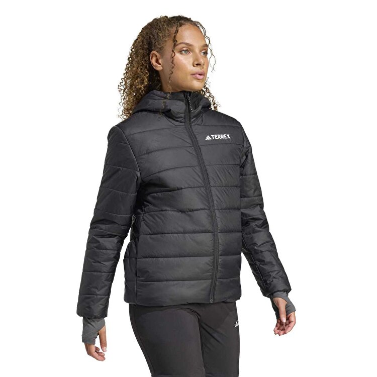 adidas Terrex Multi Essentials Insulated Kadın Siyah Kapüşonlu Mont