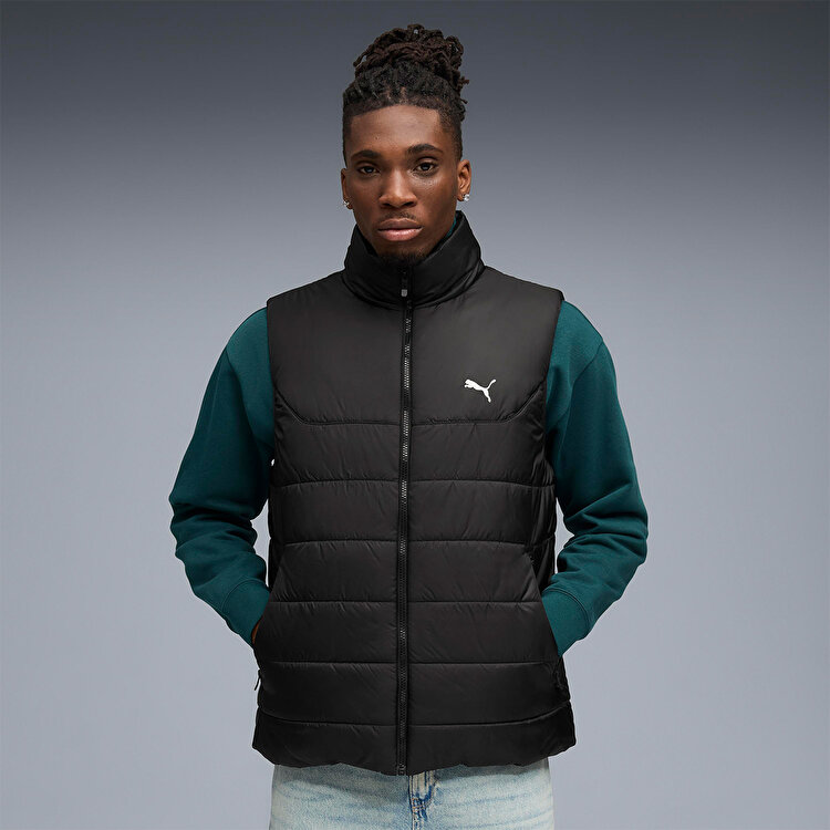 Puma Essentials Padded Erkek Siyah Dik Yaka Yelek