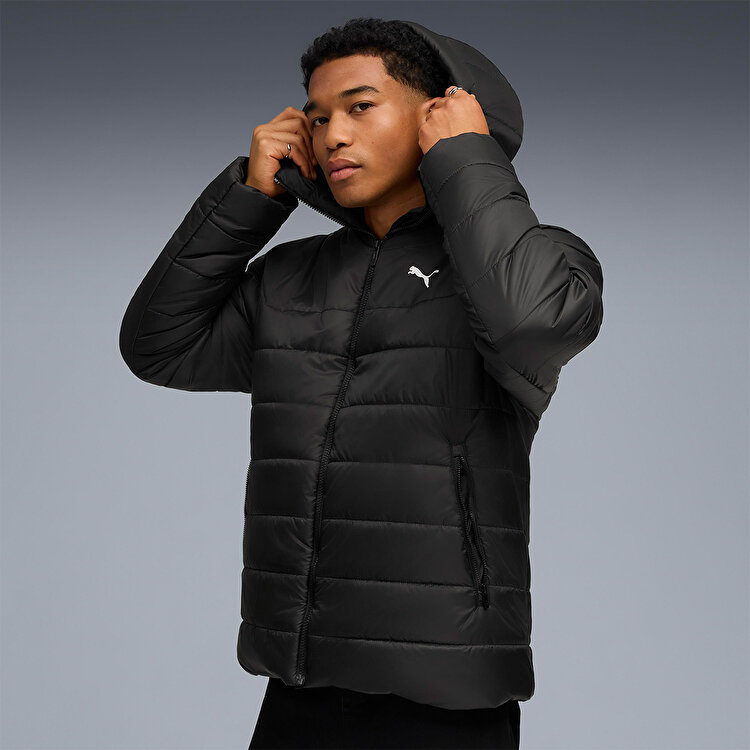 Puma Essentials Hooded Padded Erkek Siyah Kapüşonlu Mont