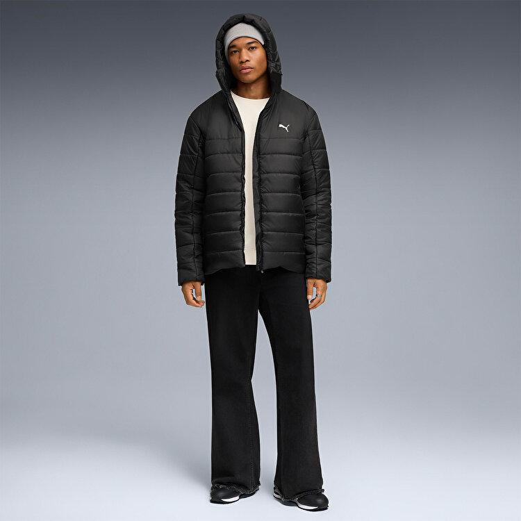Puma Essentials Hooded Padded Erkek Siyah Kapüşonlu Mont