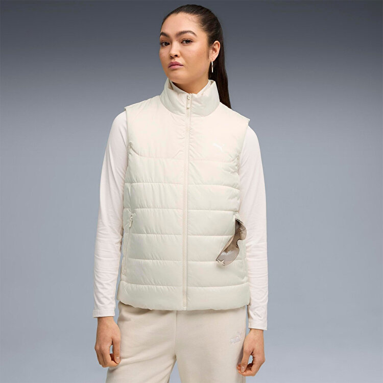 Puma Essentials Padded Kadın Beyaz Dik Yaka Yelek