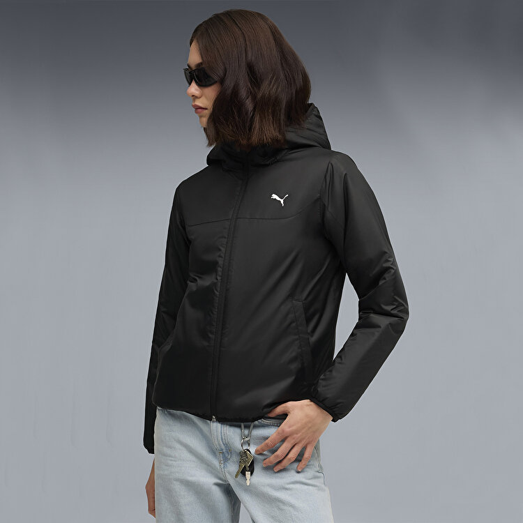 Puma Essentials Light Padded Kadın Siyah Kapüşonlu Mont