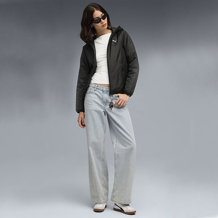 Puma Essentials Light Padded Kadın Siyah Kapüşonlu Mont