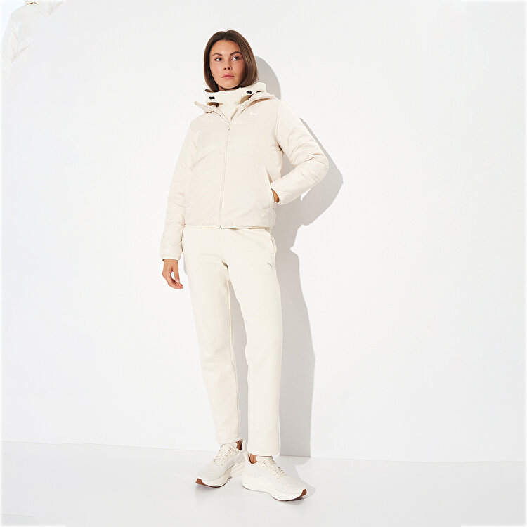 Puma Essentials Light Padded Kadın Beyaz Kapüşonlu Mont