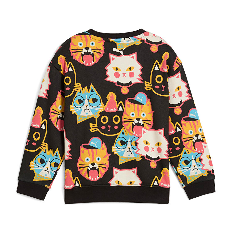 Puma Moody Cat Crew Çocuk Siyah Bisiklet Yaka Sweatshirt