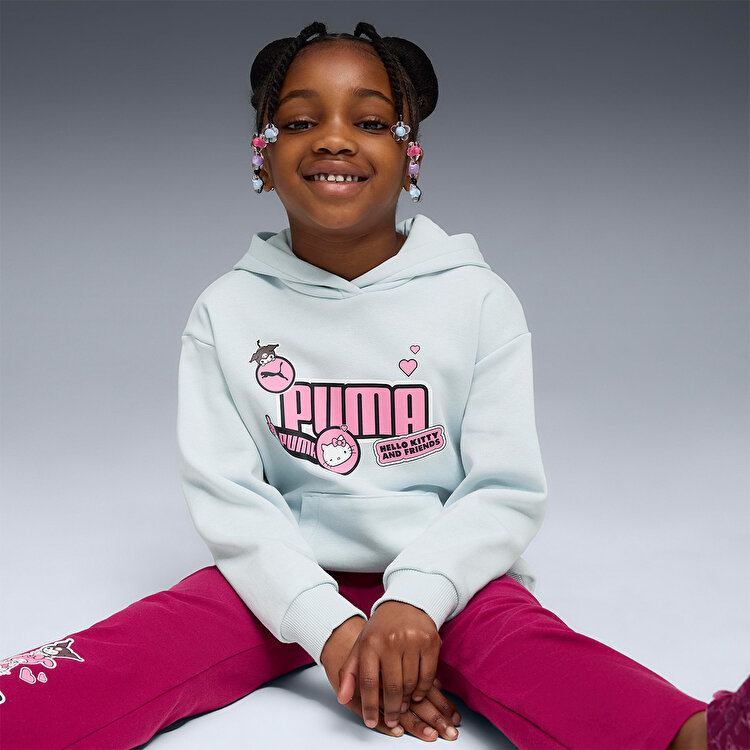 Puma Hello Kitty&Friends Graphic Çocuk Mavi Kapüşonlu Sweatshirt
