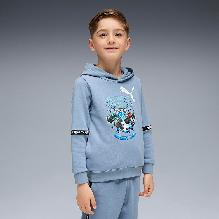 Puma Hot Wheels Çocuk Mavi Kapüşonlu Sweatshirt