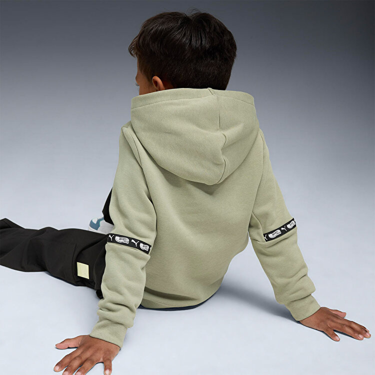 Puma Hot Wheels Çocuk Haki Kapüşonlu Sweatshirt