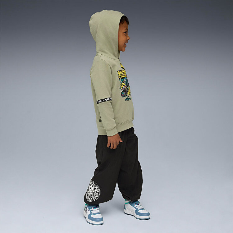 Puma Hot Wheels Çocuk Haki Kapüşonlu Sweatshirt