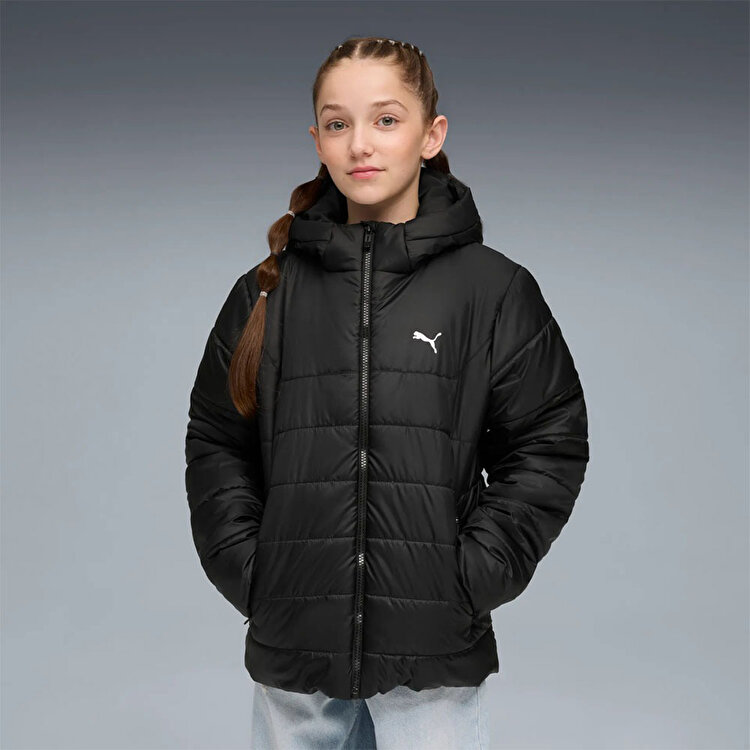 Puma Essentials Hooded Padded Çocuk Siyah Kapüşonlu Mont