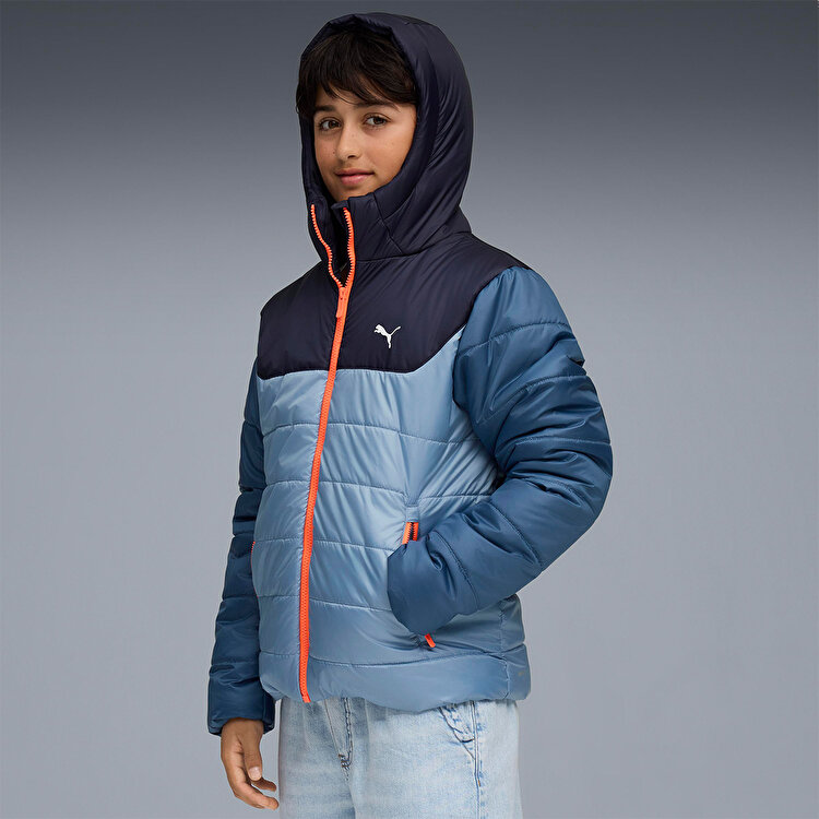 Puma Essentials Hooded Padded Çocuk Mavi Kapüşonlu Mont