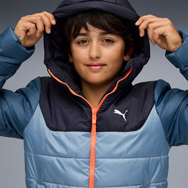Puma Essentials Hooded Padded Çocuk Mavi Kapüşonlu Mont