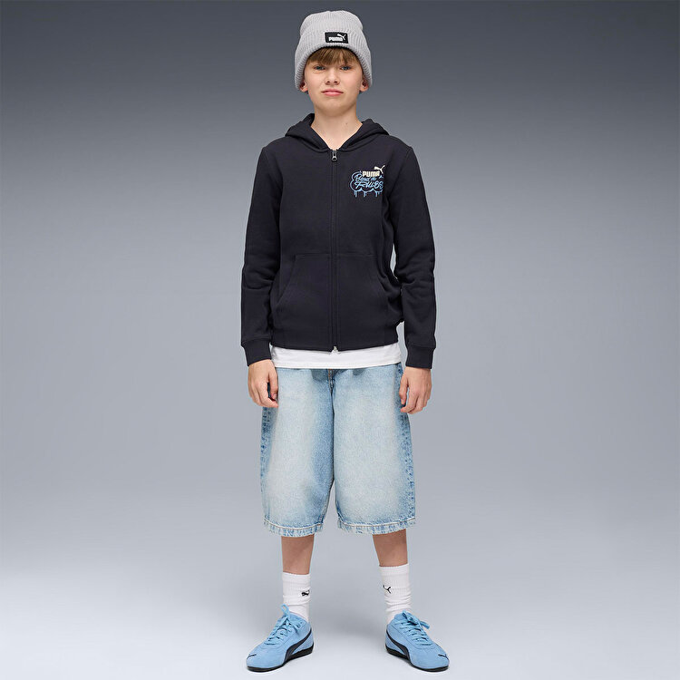 Puma Mid 90s Full Zip Çocuk Lacivert Kapüşonlu Ceket