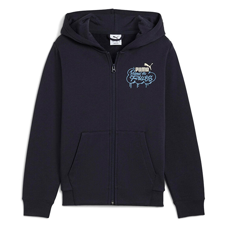 Puma Mid 90s Full Zip Çocuk Lacivert Kapüşonlu Ceket