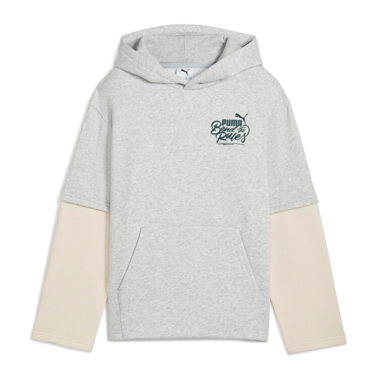 Puma Mid 90s Layered Çocuk Gri Kapüşonlu Sweatshirt