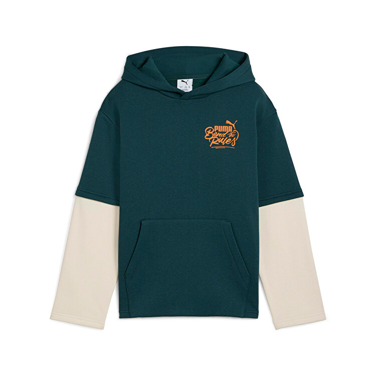 Puma Mid 90s Layered Çocuk Yeşil Kapüşonlu Sweatshirt