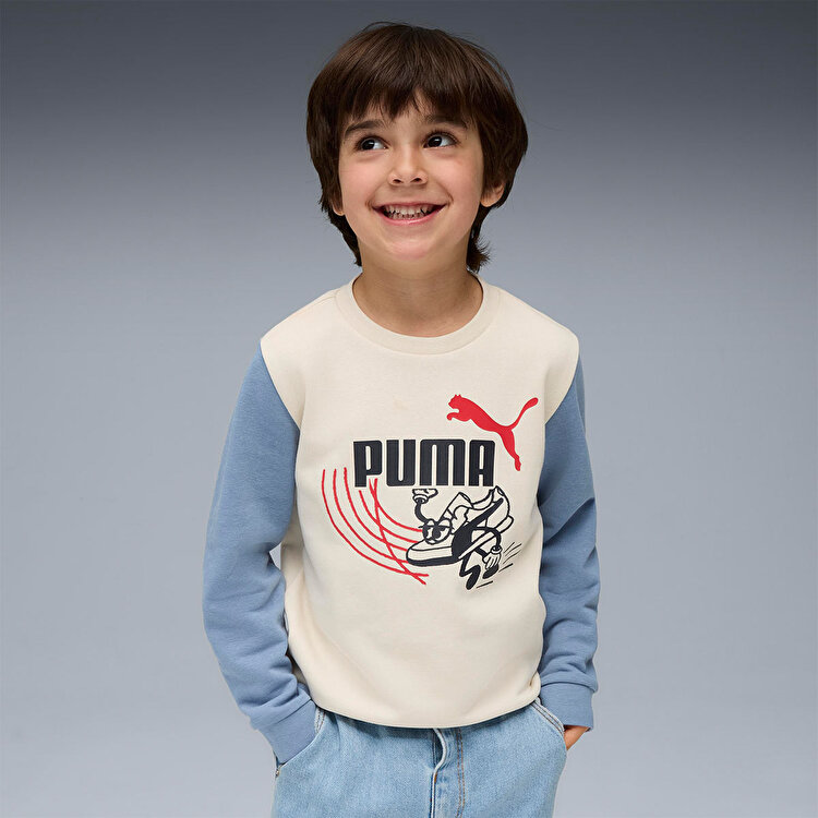 Puma Little Runners Crew Çocuk Bisiklet Yaka Sweatshirt