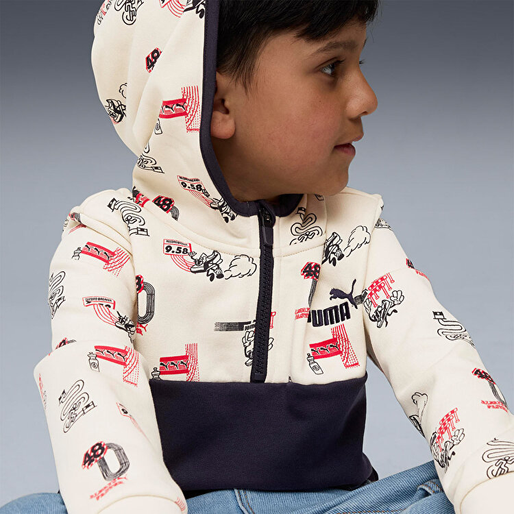 Puma Little Runners Half-Zip Çocuk Bisiklet Yaka Sweatshirt