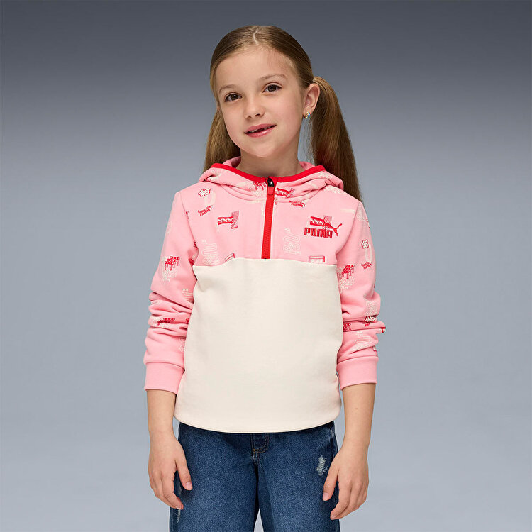 Puma Little Runners Half-Zip Çocuk Bisiklet Yaka Sweatshirt