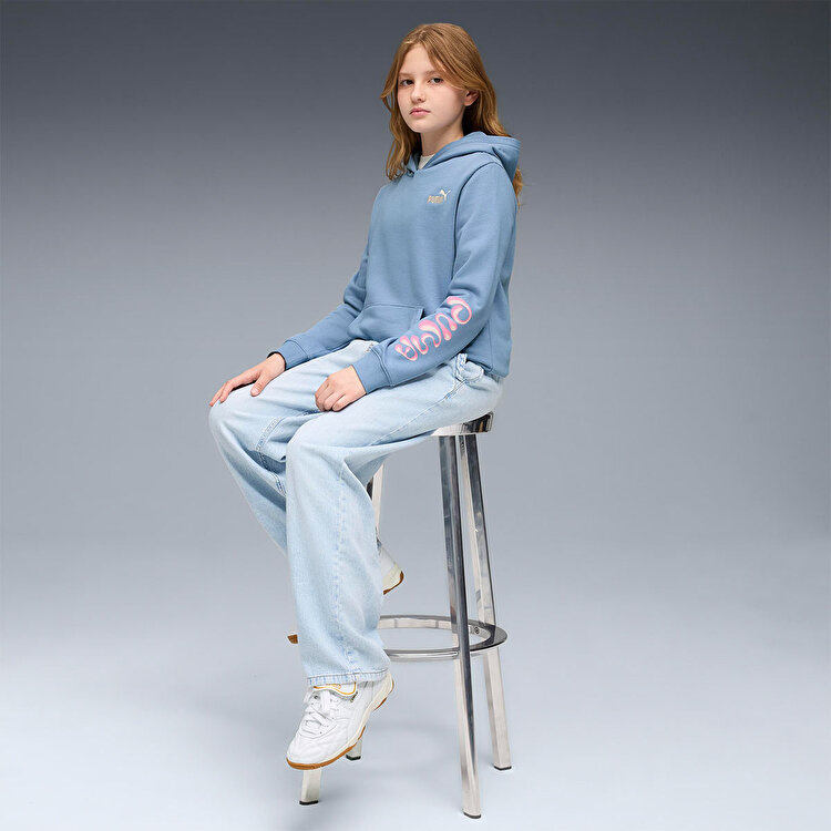 Puma Tweenerverse Çocuk Mavi Kapüşonlu Sweatshirt