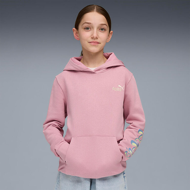 Puma Tweenerverse Çocuk Pembe Kapüşonlu Sweatshirt