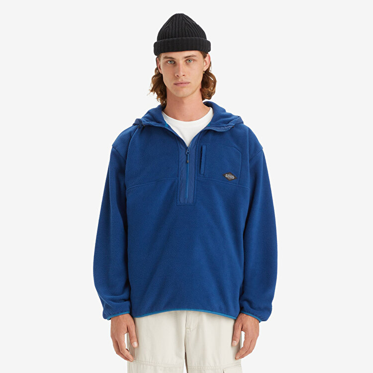 Levi's Orbit Half Zip Erkek Mavi Kapüşonlu Sweatshirt A7260-0000