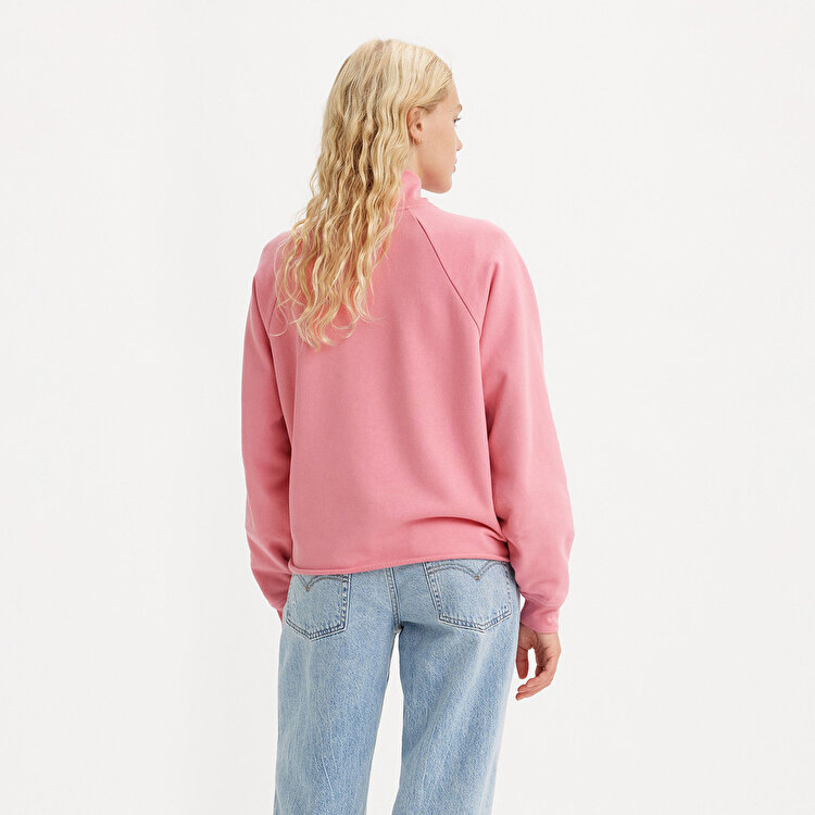 Levi's Graphic Dillon Quarter Zip Kadın Pembe Dik Yaka Sweatshirt