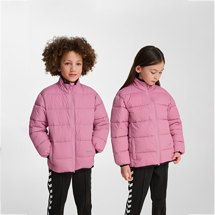 Hummel Lightweight Puffer Çocuk Pembe Dik Yaka Mont