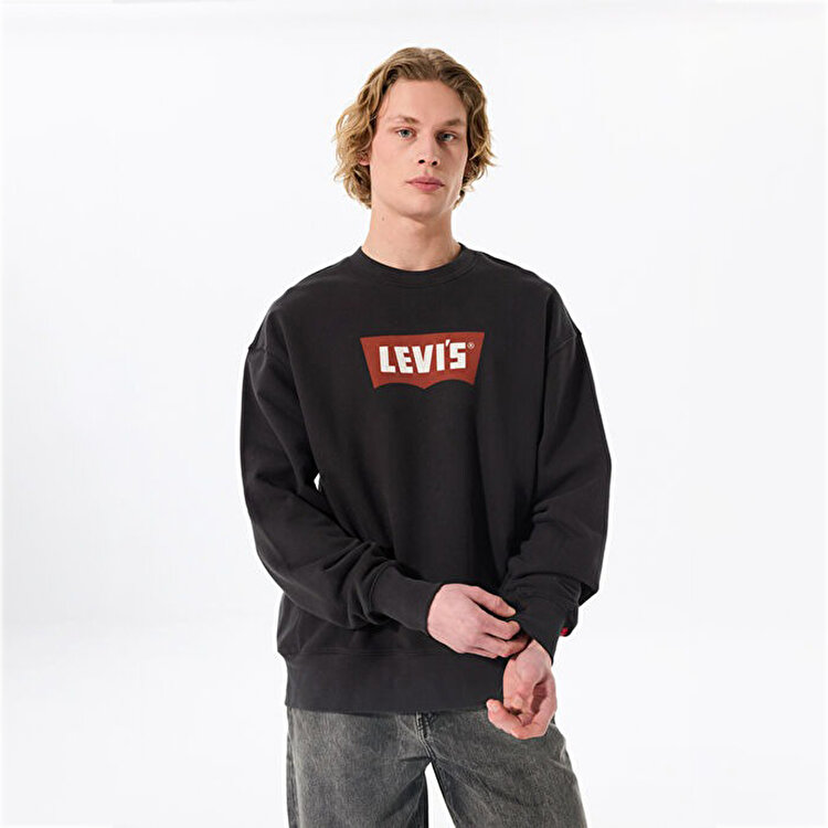 Levi's Premium Graphic Crew Erkek Siyah Bisiklet Yaka Sweatshirt