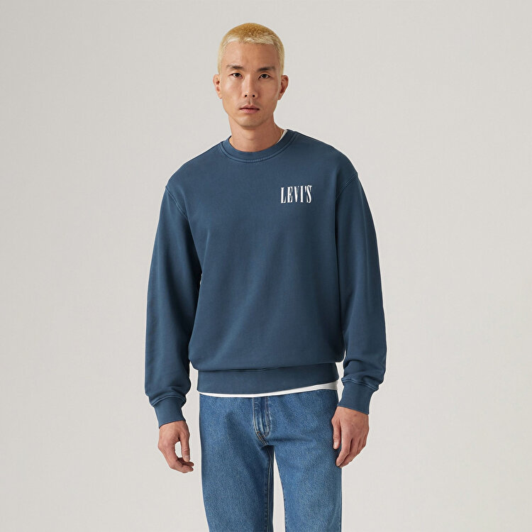 Levi's Relaxed Graphic Erkek Mavi Sweatshirt 38712-0372 - Sporthink