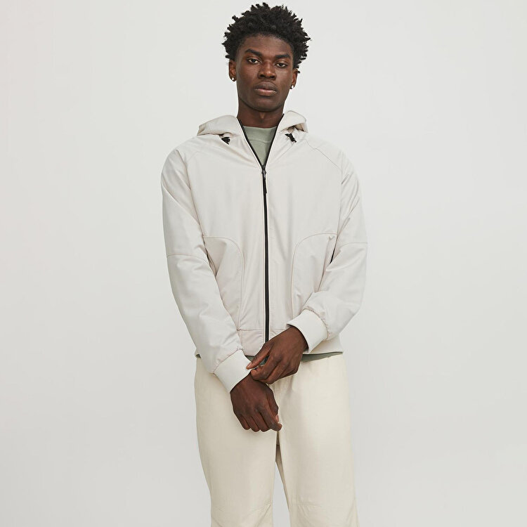 Jack&Jones Track Bomber Erkek Bej Kapüşonlu Ceket