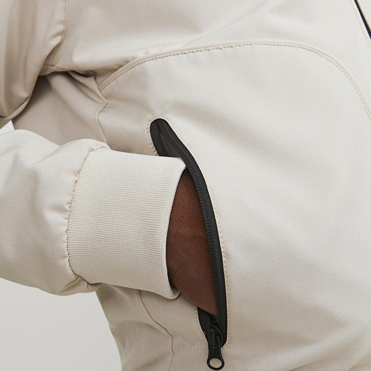 Jack&Jones Track Bomber Erkek Bej Kapüşonlu Ceket