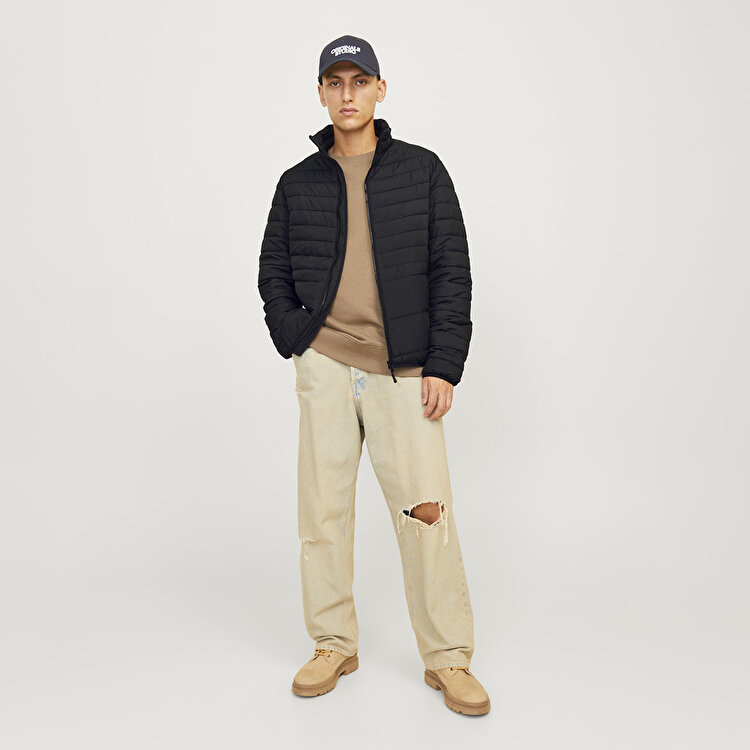 Jack&Jones State Packable Puffer Colar Erkek Siyah Dik Yaka Ceket