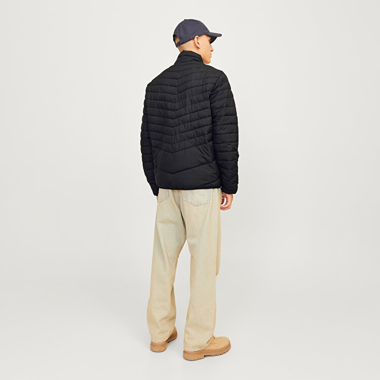 Jack&Jones State Packable Puffer Colar Erkek Siyah Dik Yaka Ceket