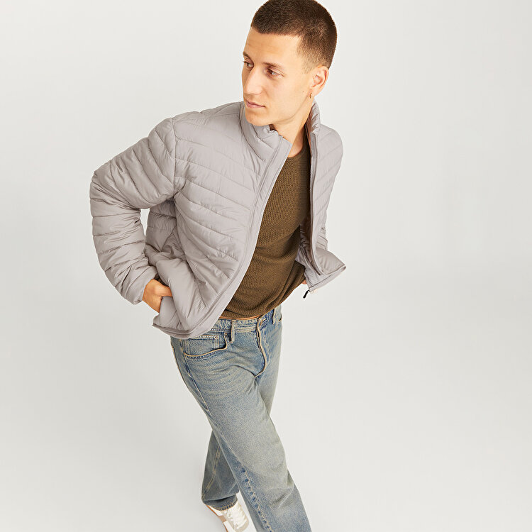 Jack&Jones State Packable Puffer Colar Erkek Bej Dik Yaka Ceket