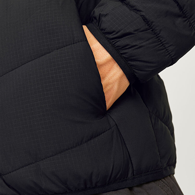 Jack&Jones State Packable Puffer Hood Erkek Siyah Kapüşonlu Mont