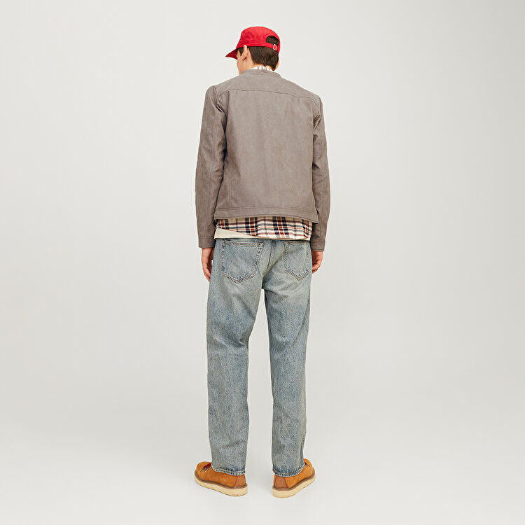 Jack&Jones Dylan Clean Erkek Kahverengi Bisiklet Yaka Ceket
