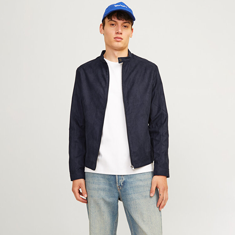 Jack&Jones Dylan Clean Erkek Siyah Bisiklet Yaka Ceket 12261197