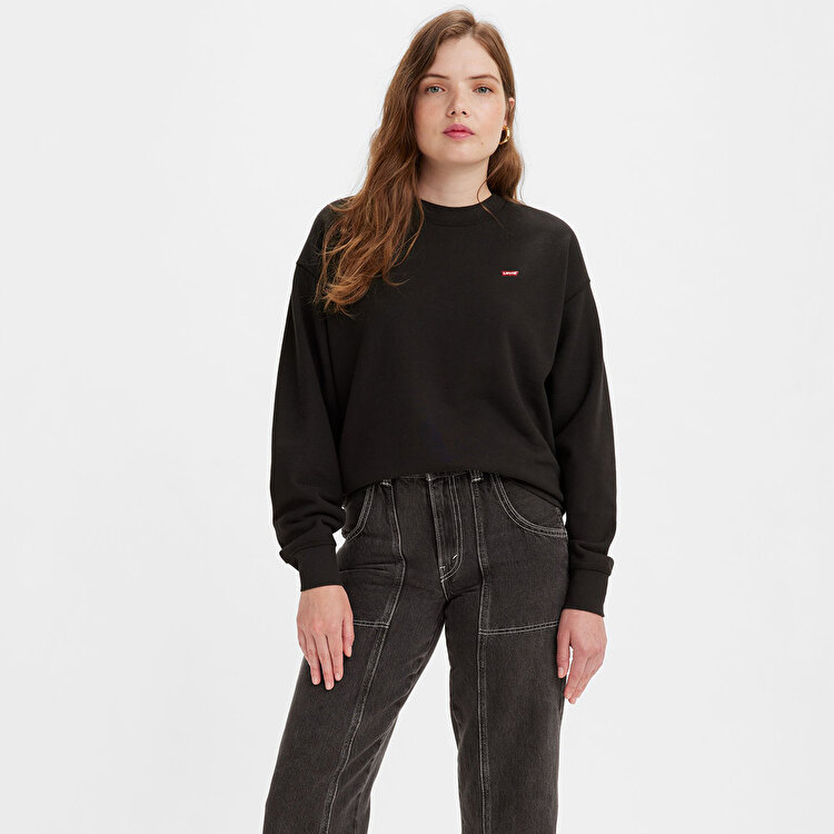 Levi's Lse Standard Kadın Siyah Bisiklet Yaka Sweatshirt