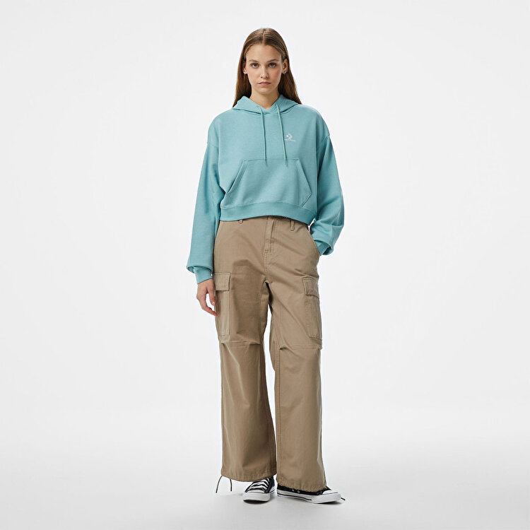 Converse Chuck Taylor Boxy Kadın Mavi Kapüşonlu Sweatshirt