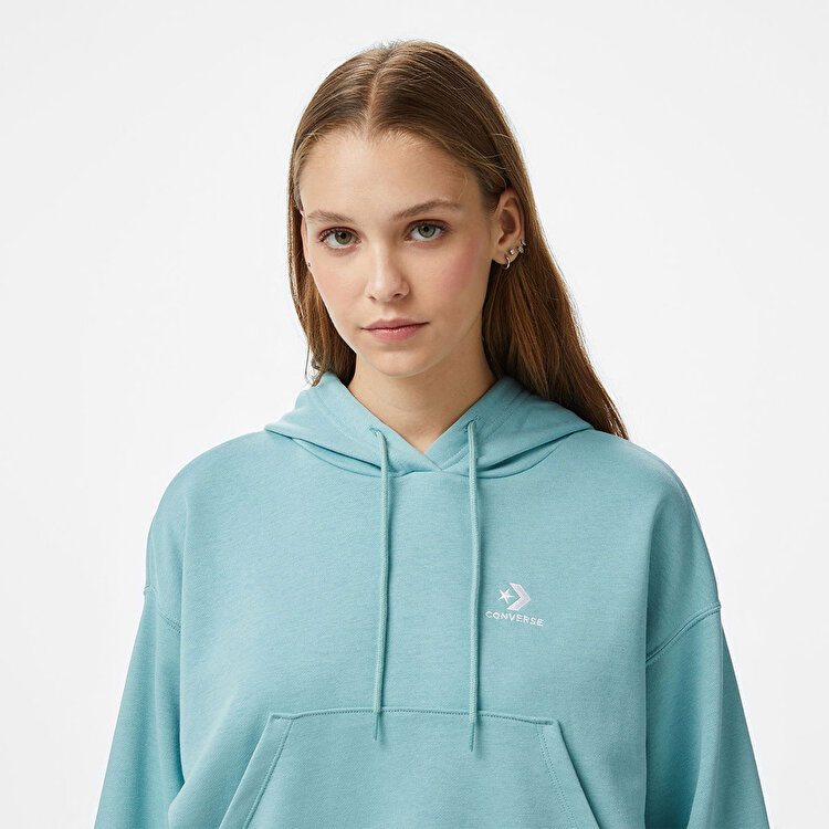 Converse Chuck Taylor Boxy Kadın Mavi Kapüşonlu Sweatshirt