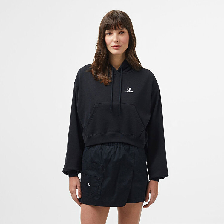 Converse Chuck Taylor Boxy Kadın Siyah Kapüşonlu Sweatshirt