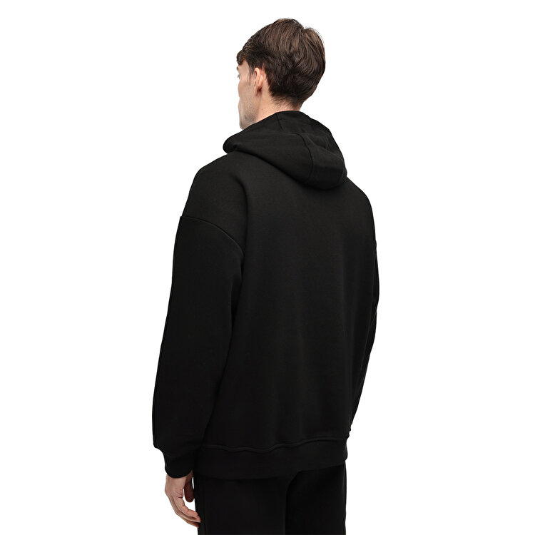 Lumberjack Ros 17HS109 Erkek Siyah Kapüşonlu Sweatshirt