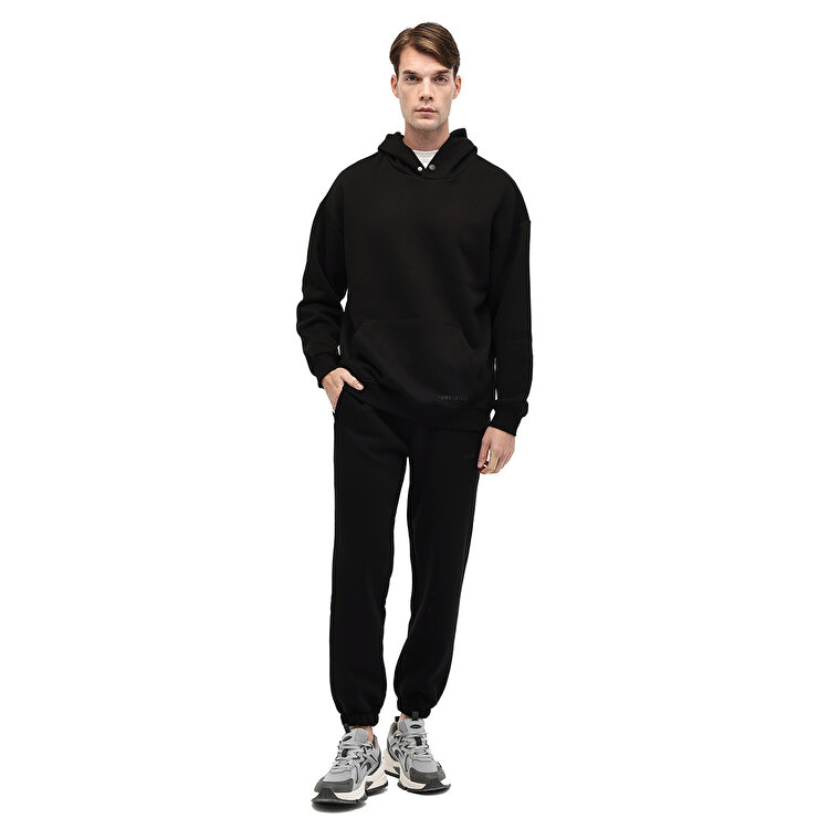 Lumberjack Ros 17HS109 Erkek Siyah Kapüşonlu Sweatshirt