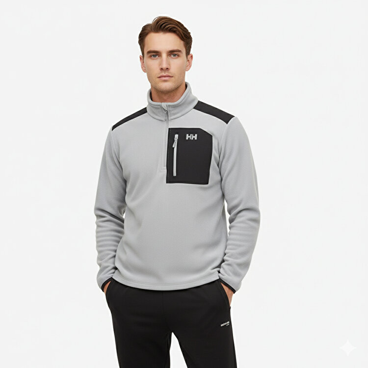 Helly Hansen Polar Block Erkek Gri Dik yaka Sweatshirt